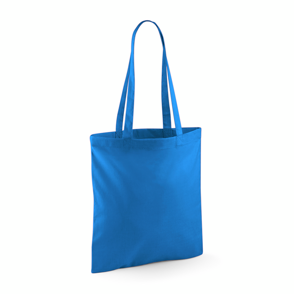 Lot de tote bags vierges bleus en coton 140 g/m² format 38x42 cm personnalisables