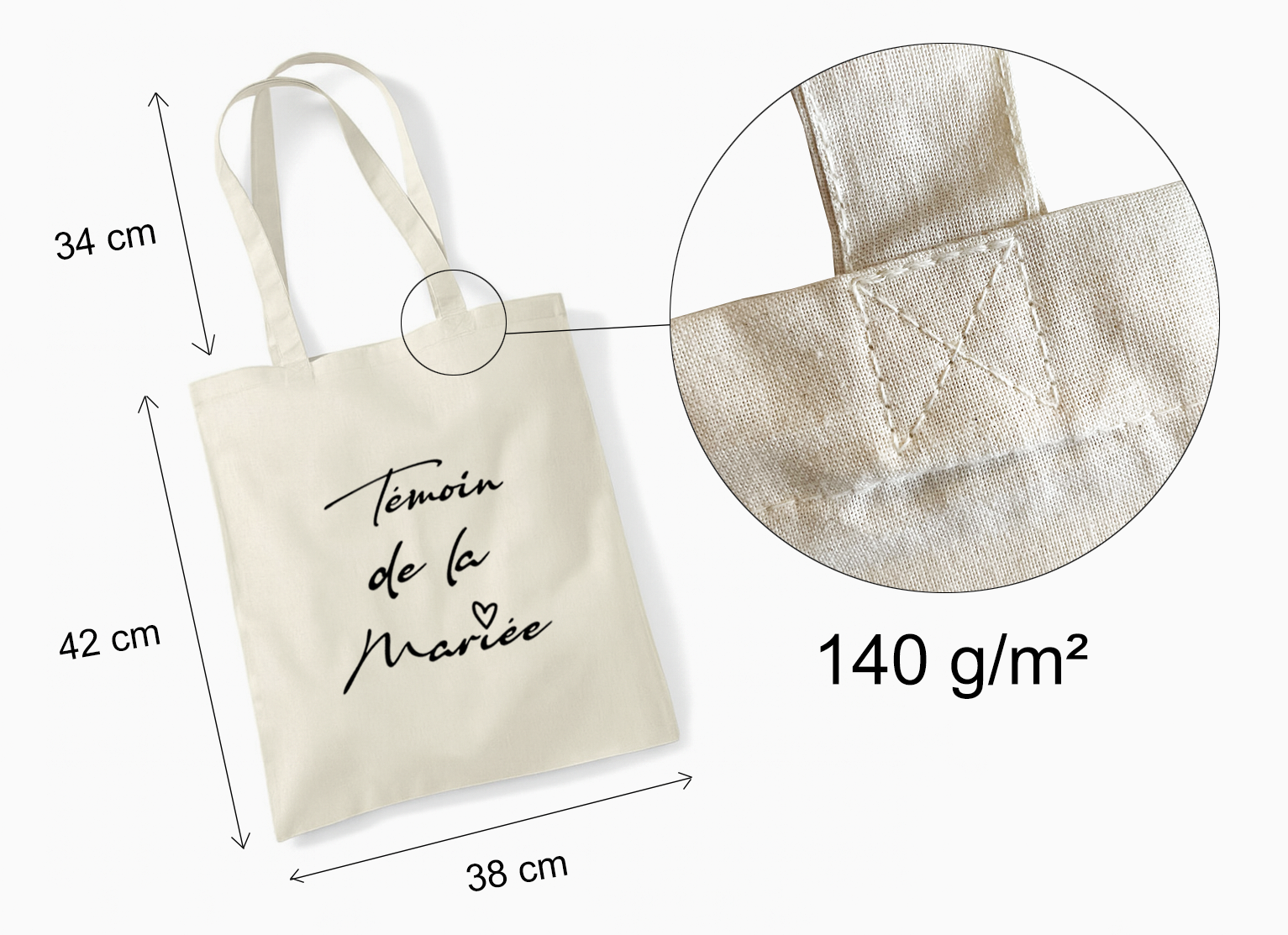 Tote Bag "Témoin de la mariée" - EVJF & Mariage