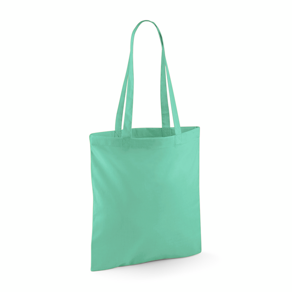 Lot de tote bags vierges menthes en coton 140 g/m² format 38x42 cm personnalisables