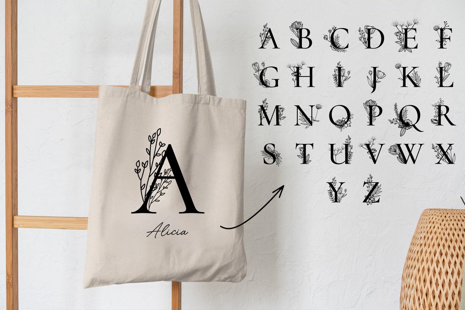 Tote Bag Prénom Personnalisé - Idéal pour Cadeaux !
